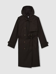 Reiss Azura Double Breasted Hooded Insert Trench Coat - Imagen 2 de 8