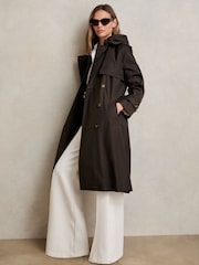 Reiss Azura Double Breasted Hooded Insert Trench Coat - Imagen 3 de 8