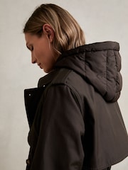 Reiss Azura Double Breasted Hooded Insert Trench Coat - Imagen 4 de 8