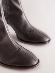 Chocolate Brown Standard/Wide Fit Forever Comfort® Round Toe Sock Boots - Image 3 of 5