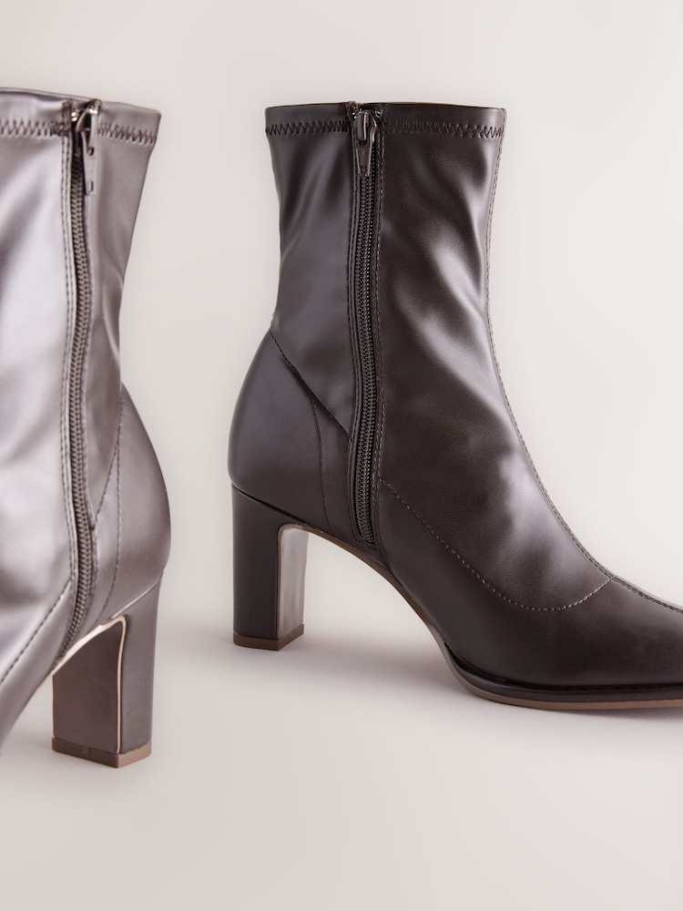 Chocolate Brown Standard/Wide Fit Forever Comfort® Round Toe Sock Boots - Image 5 of 5