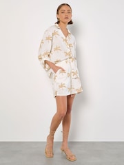 Apricot Cream Embroidered Palm Shirt - Image 4 of 4