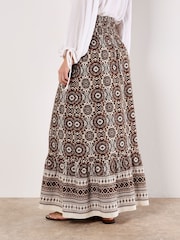 Apricot Brown Batik Kaleidoscope Border Skirt - Image 1 of 4
