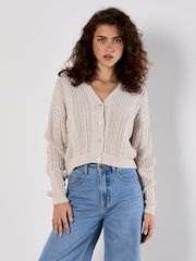 Apricot Natural Button Through Crochet Cardigan - Image 3 of 4