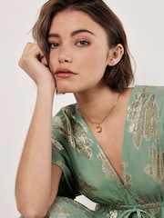 Apricot Green Luminous Floral Batwing Maxi Dress - Image 5 of 5