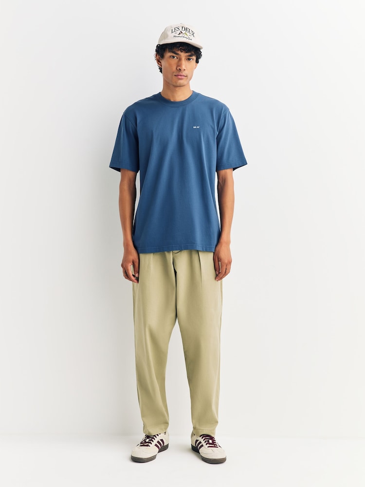 NN.07 Blue Adam Embroidered Logo T-Shirt - Image 2 of 5 NN.07 Blue Adam Embroidered Logo T-Shirt - Image 2 of 5