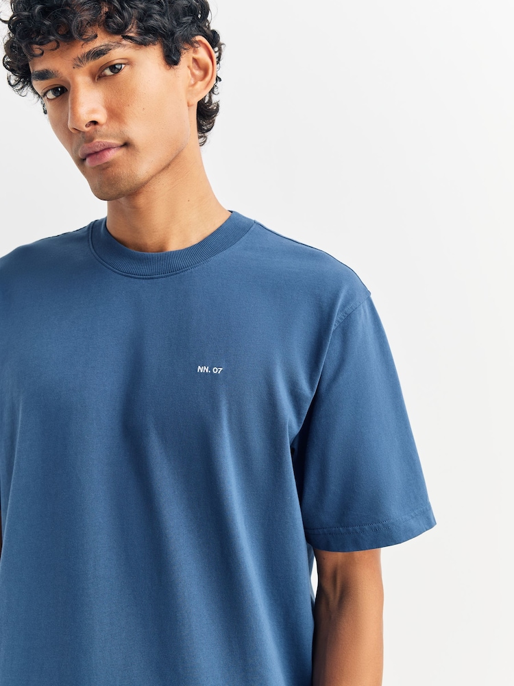 NN.07 Blue Adam Embroidered Logo T-Shirt - Image 5 of 5 NN.07 Blue Adam Embroidered Logo T-Shirt - Image 5 of 5