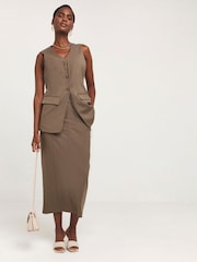 JD Williams Natural Textured A-Line Maxi Skirt - Image 2 of 4