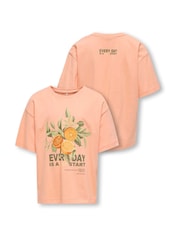 ONLY KIDS Oversized Pink Graphic Print T-Shirt - Image 3 of 4