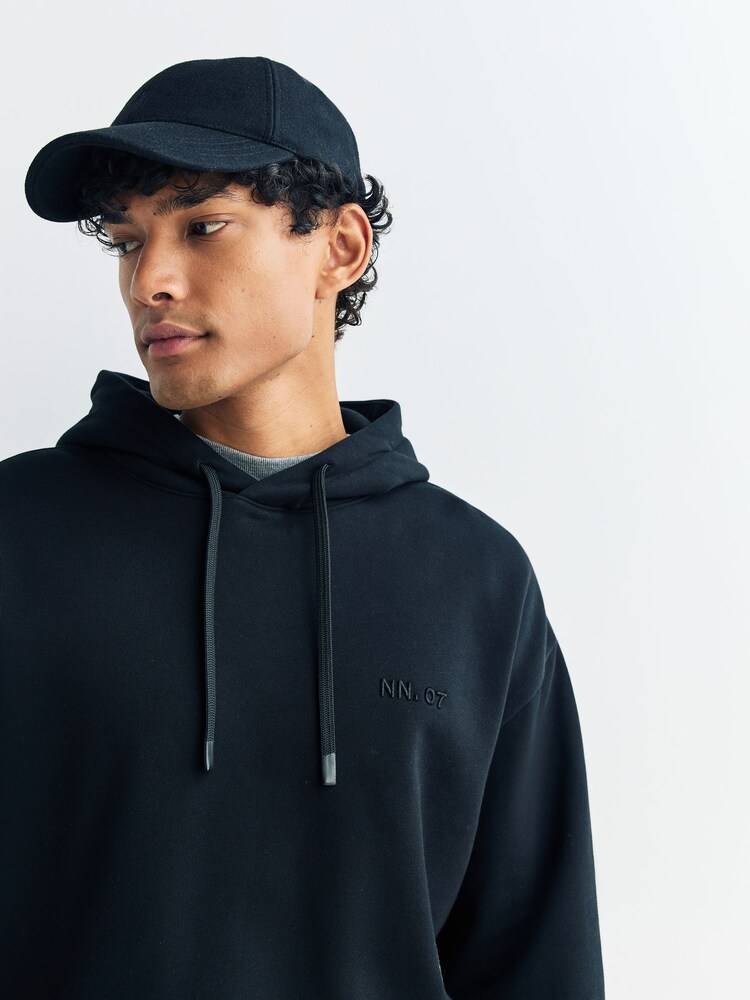 NN.07 Black David Logo Hoodie - Image 5 of 5