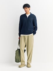 NN.07 Blue Gustav Long Sleeve ZIp Cardigan - Image 3 of 5