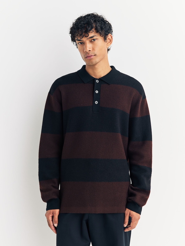 NN.07 Black Rugby Polo Shirt - Image 1 of 5