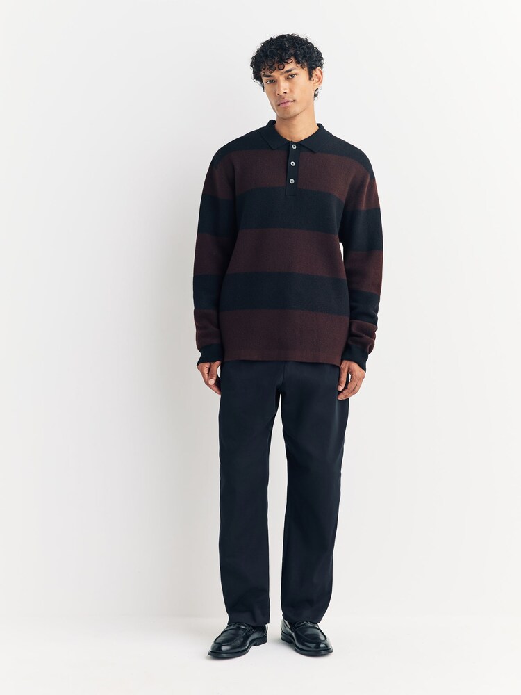 NN.07 Black Rugby Polo Shirt - Image 2 of 5