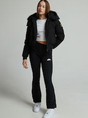 Zavetti Canada Girls Arabella Hooded Bomber Black Jacket - Image 3 of 5