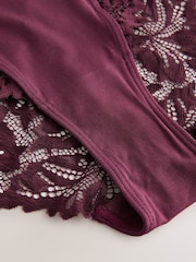 Berry Red High Rise High Leg Ultimate Comfort Lace Knickers - Image 9 of 9