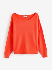 American Vintage Red Damsville Long Sleeve Boat Neck Jumper - Image 1 of 1