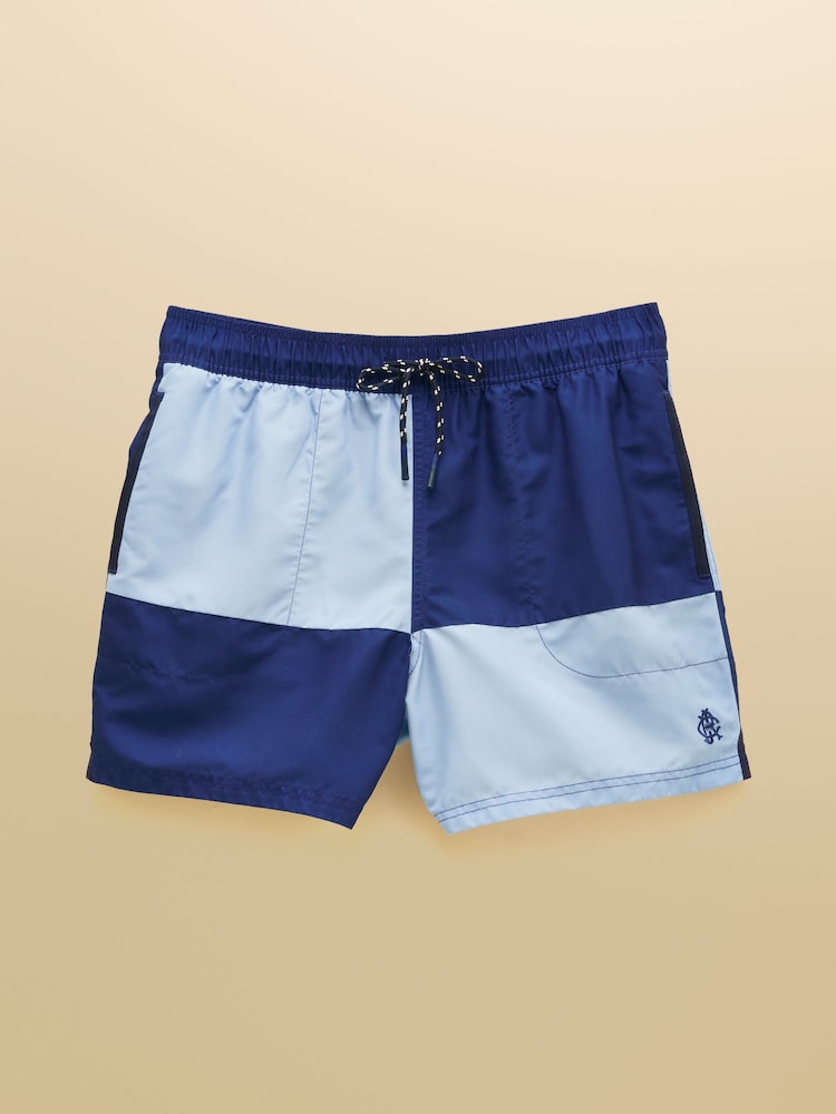 Joules Overton Blue & Navy Swimming Shorts - Image 9 of 9