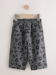 Charcoal Grey Leopard Print Pull On Wide Trousers (3mths-7yrs) - Image 1 of 4