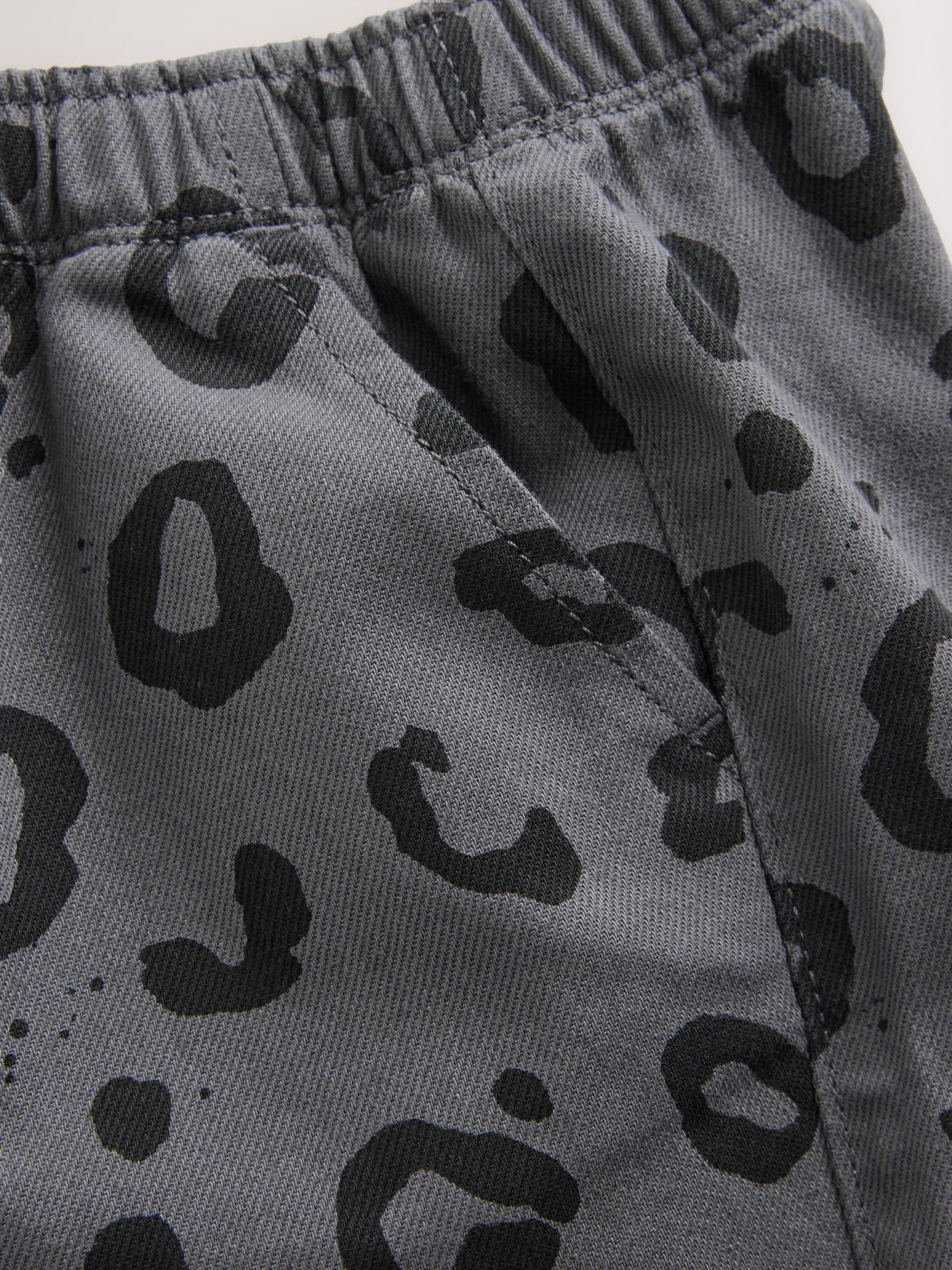 Buy Charcoal Grey Leopard Print Pull On Wide Trousers (3mths-7yrs