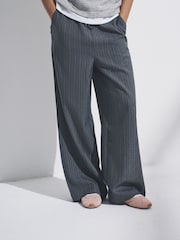 Black/Dark Grey - The Set 2 Pack Pinstripe Wide Leg Pull On Trousers - Slika 3 iz 10