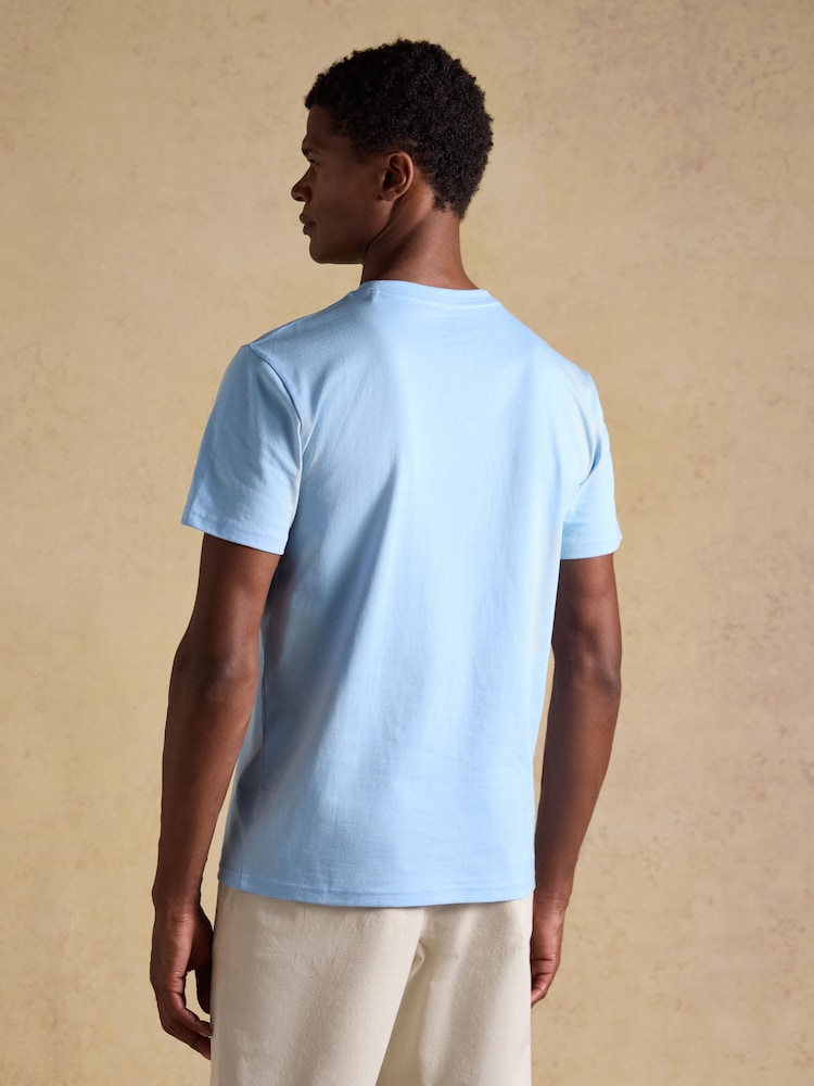 Joules Everyday Light Blue Classic Fit Cotton T-Shirt - Image 2 of 7 Joules Everyday Light Blue Classic Fit Cotton T-Shirt - Image 2 of 7