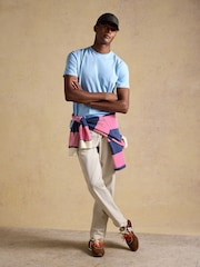 Joules Everyday Light Blue Classic Fit Cotton T-Shirt - Image 3 of 7