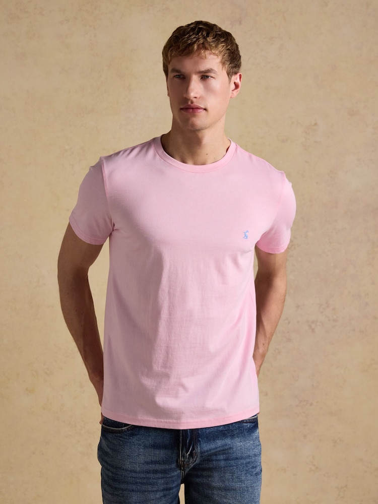 Joules Everyday Pink Classic Fit Cotton T-Shirt - Image 1 of 6 Joules Everyday Pink Classic Fit Cotton T-Shirt - Image 1 of 6