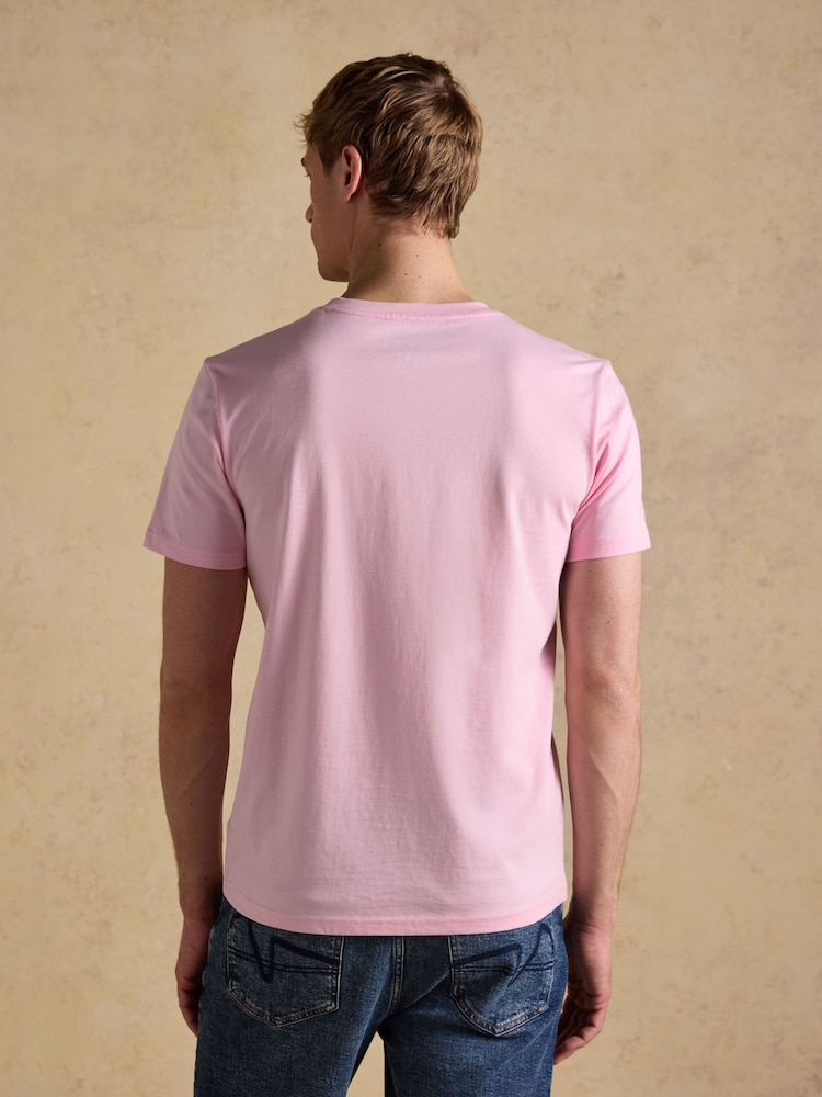 Joules Everyday Pink Classic Fit Cotton T-Shirt - Image 2 of 6 Joules Everyday Pink Classic Fit Cotton T-Shirt - Image 2 of 6