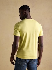 Joules Everyday Yellow Classic Fit Cotton T-Shirt - Image 2 of 6