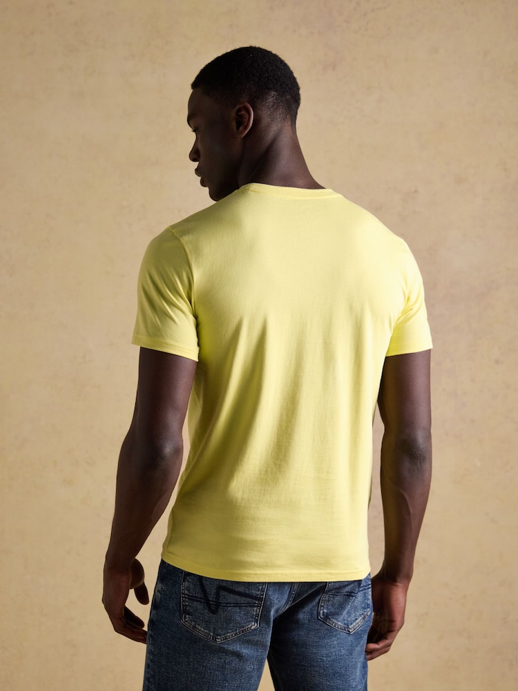 Joules Everyday Yellow Classic Fit Cotton T-Shirt - Image 2 of 6