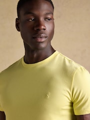 Joules Everyday Yellow Classic Fit Cotton T-Shirt - Image 4 of 6