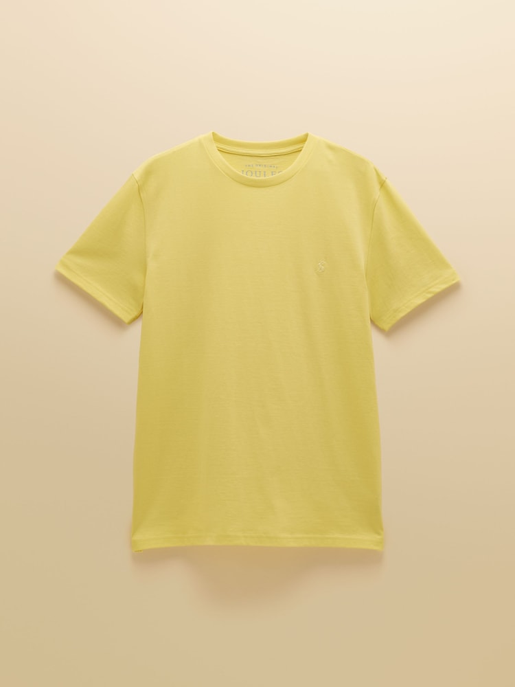 Joules Everyday Yellow Classic Fit Cotton T-Shirt - Image 6 of 6