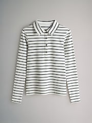 The Set Black/Stripe/Chocolate Brown 3 Pack Collared Rib Polo T-Shirts - Image 2 of 6