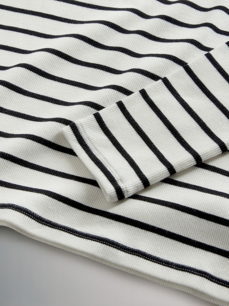 The Set Black/Stripe/Chocolate Brown 3 Pack Collared Rib Polo T-Shirts - Image 6 of 6