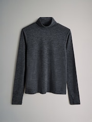The Set Black/Grey/Neutral 3 Pack Sheer Roll Neck Long Sleeve Top - Image 2 of 4