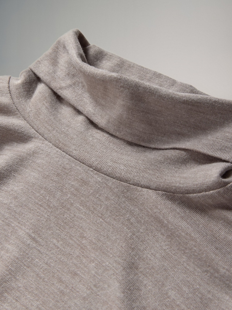 The Set Black/Grey/Neutral 3 Pack Sheer Roll Neck Long Sleeve Top - Image 4 of 4