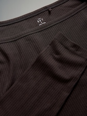 The Set Black/Brown/Taupe 3 Pack Envelope Neck Longsleeve Top - Image 11 of 12