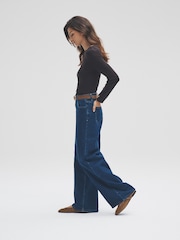The Set Black/Brown/Taupe 3 Pack Envelope Neck Longsleeve Top - Image 6 of 12
