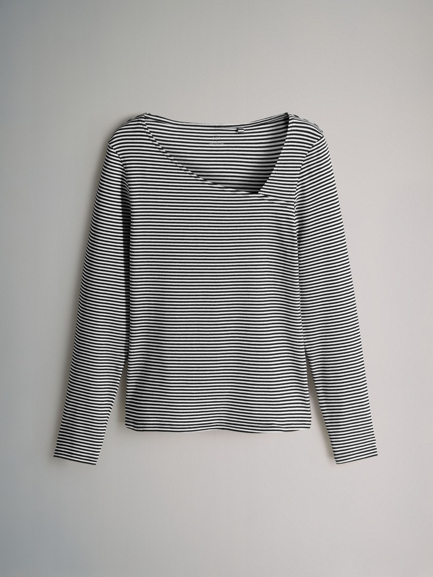 Buy The Set 3 Pack Asymmetric Neckline Long Sleeve Ribbed T-Shirt