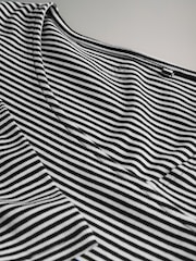 The Set Black/Grey/Stripe 3 Pack Asymmetric Neckline Long Sleeve Ribbed T-Shirt - Image 5 of 6