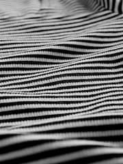 The Set Black/Grey/Stripe 3 Pack Asymmetric Neckline Long Sleeve Ribbed T-Shirt - Image 6 of 6