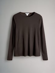 The Set Black/Burgundy/Khaki Green 3 Pack Sheer Long Sleeve T-Shirts - Image 3 of 6
