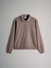 The Set Navy/Light Brown 2 Pack Collared Zip Sweatshirt - Image 2 of 5