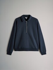 The Set Navy/Light Brown 2 Pack Collared Zip Sweatshirt - Image 3 of 5