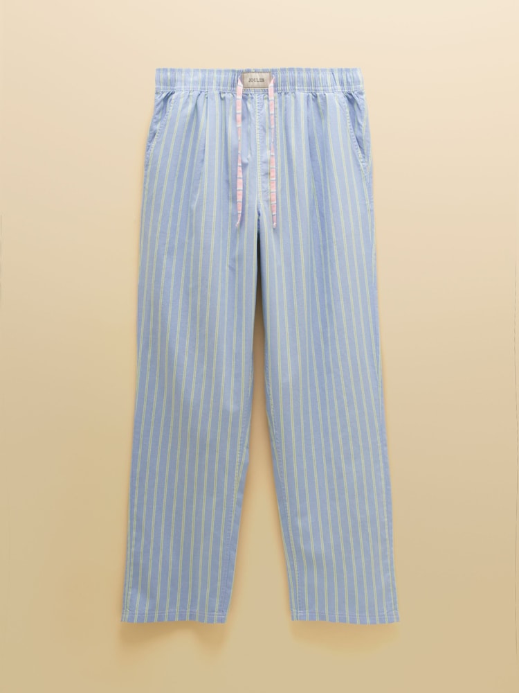 Joules Blue/Green Cotton Relaxed Fit Trousers - Image 9 of 9