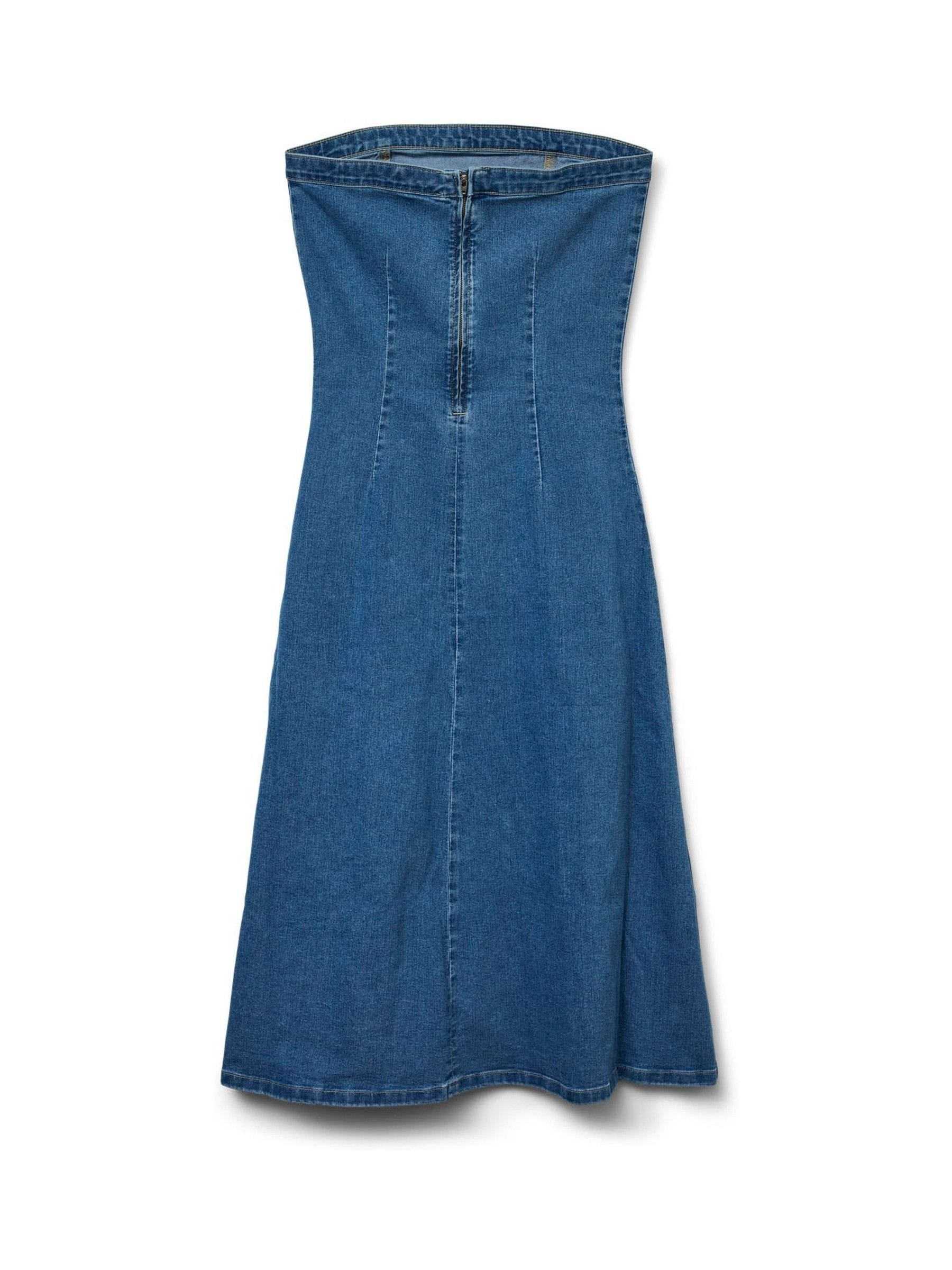 Buy VERO MODA Blue Bandeau Denim Midi Dress from Next USA