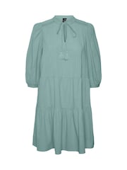 Verde - VERO MODA 3/4 Puff Sleeve Smock Short Dress - Imagen 5 de 5
