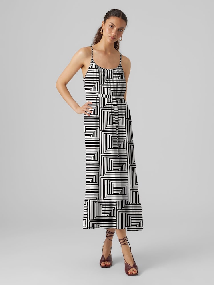 VERO MODA Black Tie Belt Thin Strap Dress - Image 1 of 4