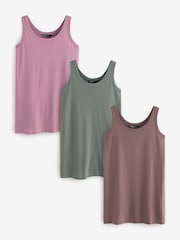 Yours Curve Pink Core Vests 3 Pack - Image 4 of 9