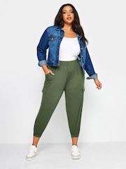 Yours Curve Cropped Cargo Harem Trousers - Imagen 2 de 9